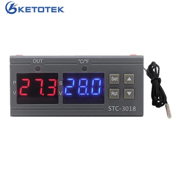 STC-3018 110V 220V Digitálny Regulátor Teploty C/F Inkubátor Termostat 10A/240V Relé Výstup Thermoregulator Vykurovanie Chladenie 6