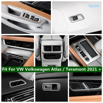 Striebro Interiér vhodné Pre VW, Volkswagen Atlas / Teramont 2021 2022 Vzduchu AC Prieduch Zásuvky / Rukavice Úložný Box Rukoväť Pracky Kryt Výbava