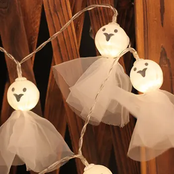 String Svetlá LED Slnečný Bábika Ghost Light String Batérie Štýl Vonkajšie Vnútorné Halloween Vianočný Stromček, Dekorácie, Lampy 2