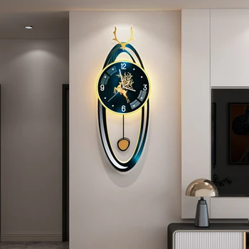 Svetlo Luxusné High-end Nástenné Hodiny Moderný Módny Dizajn Moderný Minimalistický Steny v Obývacej Izbe Zavesenie Svetelnej Steny Výzdoba WWH21YH