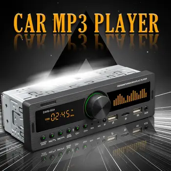 SWM-80A Handsfree Dual USB Car MP3 Prehrávač Silný FM Rádio, Bluetooth, AUX TF Karty U Diskov Prijímač Digitálnych Médií pre Car Center C 7