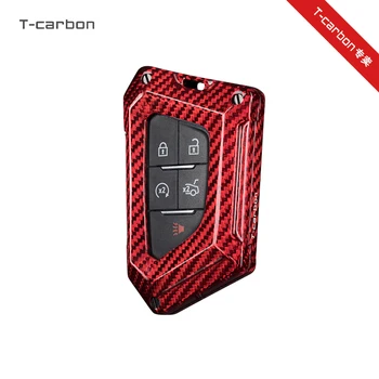 T-Carbon Fiber Kľúča Vozidla puzdro pre Cadillac CT4 CT5 CT6 XT4 XT5 XT6 ATS Auto Príslušenstvo 16