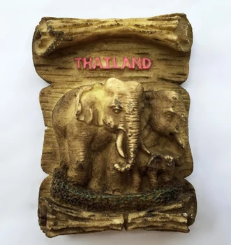 Thajský Slon Drevené 3D Reliéf Chladnička Magnet World Travel Suvenírov Domáce Dekorácie Chladnička Magnetických Nálepiek 9