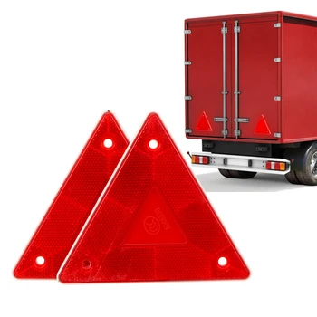 Trojuholník Výstražný Reflektor Reflexná Tabuľa Bezpečnosti Červená 2 Kusy Truck Platničky Zadné Svetlo Stop Výstražné Znamenie