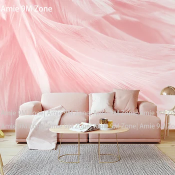Tuya Umenie ružová pierko na ružový izba dekor wall-papier pre spálne nástennú maľbu, tapety, pre obývacia izba a izba z grile je 5