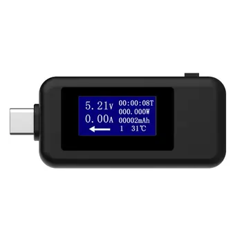 Typ-C, USB 4-30V DC Voltmeter Tester Aktuálne Napätie Meter Načasovanie Ammeter Digitálny Monitor Cut-off Indikátor Napájania Banka Nabíjačky 13