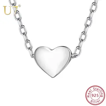 U7 Osobné 925 Sterling Silver Srdce Prívesok Náhrdelník Vlastné Pár/Milenca Názov Engravable Šperky Silver/Gold/Rose Gold 10