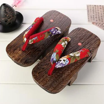 Unisex Paulownia Drevené Japonské Tradičné Geta Dreváky Muž Žena Ninja Cosplay Topánky Flip Flops Letné Outdoorové Sandále 7