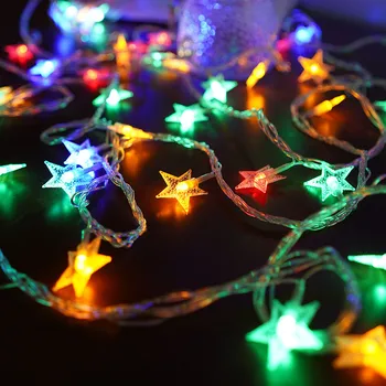 USB/Batérie LED Star Snowflake Loptu Garland Svetlá Víla String Nepremokavé Vonkajšie Lampy Vianočné Dovolenku Party Dekorácie