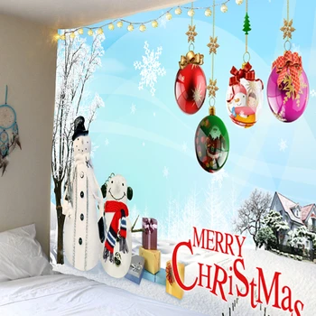 Vianočné gobelín Vianočné snehuliak art, ozdoby, Vianočné domáce dekorácie 2021 Nový Rok steny pokrýva gobelín dekorácie 15