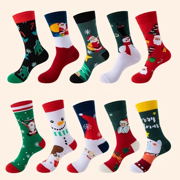 Vianočné Ponožky Farebné Kreatívny Zábava Ponožky Outdoor Športové Roztomilé Ponožky Vianočný Darček Elk Snehuliak Santa Vytlačené Ponožky Pre Mužov, Ženy 15