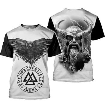 Viking logo 3D vytlačené Tees-krátke rukávy-krátke rukávy T-shirt Harajuku hip-hop unisex tričko top 012021 pánske oblečenie 11