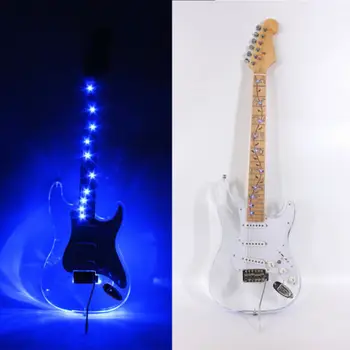 Vlastné LED Svetlo, Elektrické Gitary, Javor Akryl Telo Crystal Gitara Sladký Zvuk