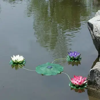 Vonkajšie Solárnej Energie Lotus Svetlo LED Plávajúce Kvet Nepremokavé Lampy, Nočné Svetlá Pre Bazén, Rybník Záhradné Dekorácie 6