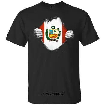 Vtipné Mužov Tričko Biele Tričko Black Tee Peru Flag T Tričko. Hrdý Peruánskej Mužov Lete Bežné Bavlna Módne T Shirt Design