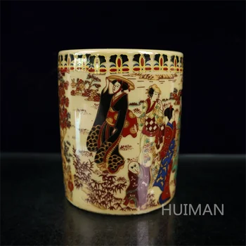 Vypracovať Čína Jingdezhen Porcelánu Ručné Maľovanie Kimono Ženy Pero Kontajner Remesiel Domáce Dekorácie