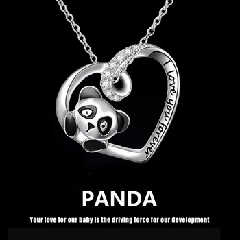 WANGAIYAO nové módne temperament wild love panda prívesok náhrdelník žena roztomilý kreslený zvierat kľúčnu kosť reťazca svadobné šperky 14