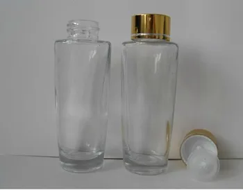 wholesales 50pcs 30ml jasné, zúžené kvapkadla fľaša so skrutkovacím uzáverom, 30ml sklo číre essentical olej fľaše so zlatým viečka