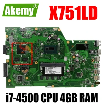 X751LD i7-4500 CPU 4 gb RAM Doske REV 2.0 Pre ASUS X751LX R752LA R752LD X751LN X751LD X751LJ A751L Notebook doska 8