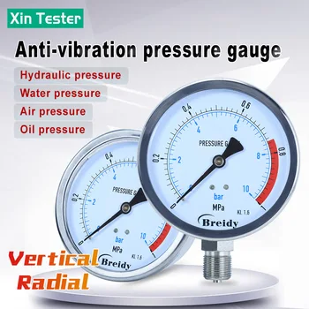 Xin Tester Dia 60 mm Glycerín zadarmo tlakomer 0-60mpa Radiálne Anti-vibračná Nehrdzavejúcej Ocele Hydraulické Vody, Oleja, Vzduchu, Manometer 5
