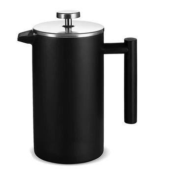 Z nehrdzavejúcej Ocele francúzsky Stlačte Coffee Pot Filter Tlak Moka Kávy Percolator Tlakový Hrniec kávovar Kanvica 350 ml