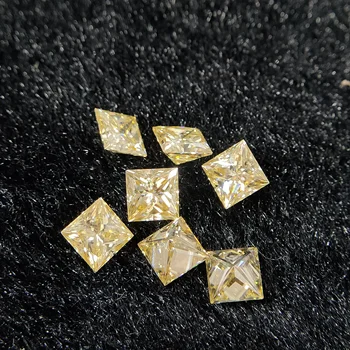 Zhanhao Syntetický Diamant Moissanites Žltá Farba Princezná Tvar Voľné Diamond Test Prešiel Drahokam Pre Šperky Robiť 16