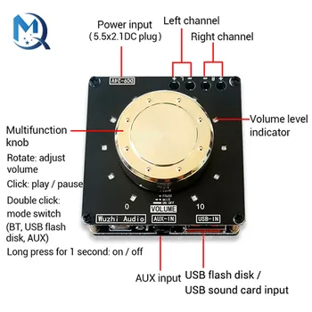 ZK-F152 Pohode hlasitosti indikátor Bluetooth audio zosilňovač doske modulu 2.0 dual channel 15W+15W 10