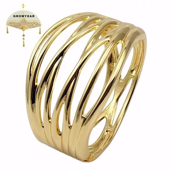 Zlato, 2 X Farba Tvarované Náramok Náramok Zliatiny Ženy Módne Šperky Vnútorného Diameter62mm Klasické Náramok Veľkoobchod Maloobchod