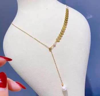 šperky 100% Prírodné sladkovodné Perly O-reťaz Náhrdelník O-reťaz prívesok pre ženy