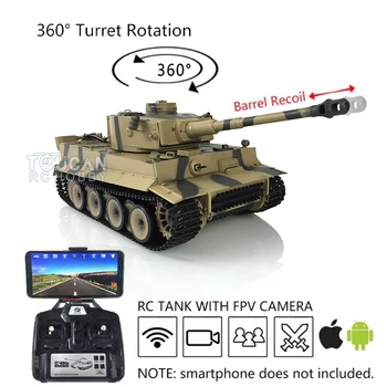 1/16 HENG DLHO 7.0 Tiger som RTR RC Tank 3818 FPV Fotoaparát Kovové Kolesá Barel Recoil TH19110-SMT4 4
