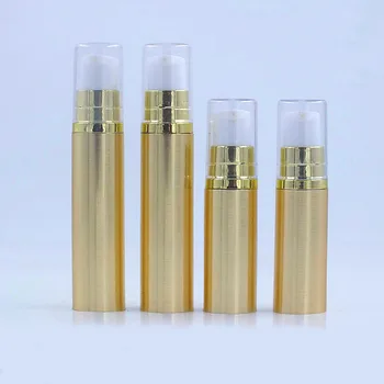 10 ML gold airless plastové fľaše zlato čerpadla jasné vekom emulzia emulzia sérum hmly postrekovač hyaluronová toner pre starostlivosť o pleť balenie 2