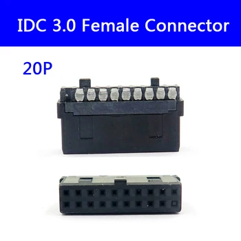 100ks Black USB 3.0 Žena Zásuvky IDC 20P 19P IDC3.0 USB Konektor 17