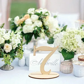 1pcs drevené číslo tortu vňaťou tabuľka čísel pre svadbu / narodeniny/ výročie party dekorácie 1