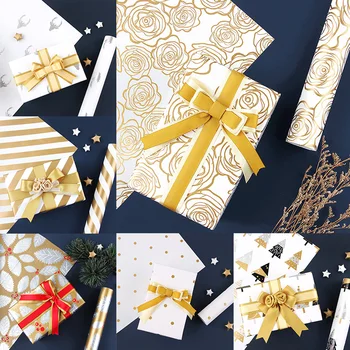 1Pcs Vianočné diy baliaci papier Vianočný baliaci papier, Vianočné dekorácie papiera 50*70 cm 1