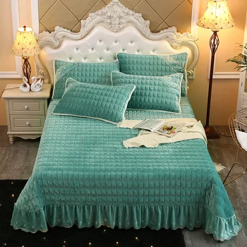 2019 nové produkty Pribrala crystal velvet prehoz cez posteľ Vybavené List obliečky na Vankúše 2/3 Prešívaný výšivky, čipky posteľná bielizeň. 12