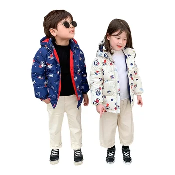 2021 Deti Oblečenie Baby Chlapci a Dievčatá Zimné Oblečenie Batoľa Deti Teplé Kapucňou Hrubé Kabáty Pravidelné Nadol Bunda Bavlna Kabát