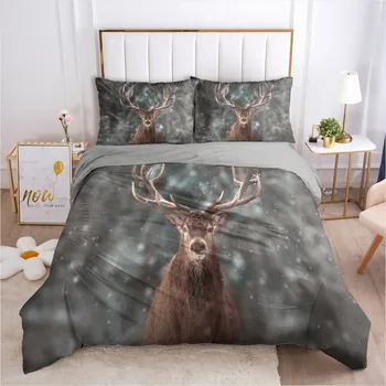 2021 nové elk zvierat deka kryt 3D digitálna tlač posteľnú prikrývku sa vzťahujú na tri-kus štyri-kus deka kryt 12