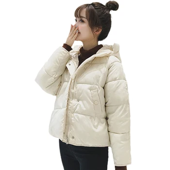 2021 teplé pevné bežné coats nadrozmerné zimná vetrovka s kapucňou bavlna čalúnená bundy stojan golier voľné outwear feminina 2