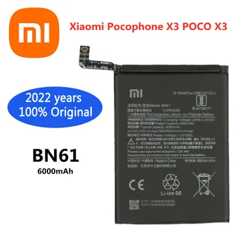2022 Rokov Vysokej Kvality Originálne Batérie BN61 Pre Xiao Pocophone X3 Poco X3 6000mAh Náhradné Batérie