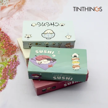 20PCS Sushi Box papierovom Obale S Potiahnuté Dispozícii Vytiahnuť Sushi Balenie Box Kontajnerov Japonsko Kreslené Loď Rýchle Jedlo Čerstvé 4