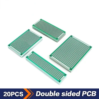 20PCS/VEĽA PCB Obojstranná Doska Kit Zelené 5x7 4x6 3x7 2x8cm Každý 5 KS Pcb Univerzálna Doska Diy Elektronické 5