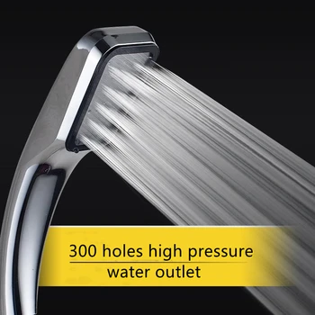 300 Otvory Štvorcový Sprchovací Vysoký Tlak Ručné Hlavu Úsporu Vody S Chrome ABS postrekovačom Zadažďovač, kúpeľňové Doplnky 5
