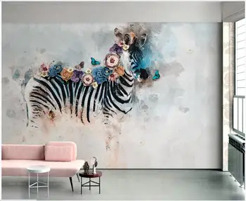 3d tapety vlastné fotografie nástenná maľba Vinobranie ručne ťahané olejomaľba akvarel zebra, kvet, zviera výzdoba steny papier pre obývacia izba