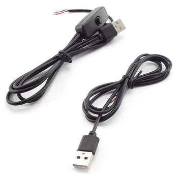 5V DC 2 pin 1 M Predlžovacieho Kábla USB Konektor napájania Drôt LED čipy svetlo 501 on/off vypínač Elektrickej Pre LED Osvetlenie P1