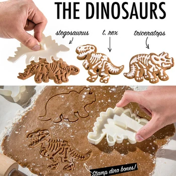 6Pcs Plastových Dinosaurov súbory Cookie Cutter Cukrárske Pečivo, Koláč Fondant Plesne Set Home