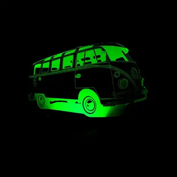 7 Farebné Autobus 3D Lampy, Akryl Auto 3D LED Nočné Svetlo USB Dotykový Snímač Svetla Deti Roztomilý Nočné Lampy, Spálňa Svetlo Deti Darčeky 13