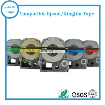 7PK zmiešané farby, 12 mm pásky LC-4WBN, LC-4WLN, LC-4LBP, LC-4GBP, LC-4YBP,Čierne na Biele, Červené, Modré, Zelené, Žlté, Clear a Zlato 2