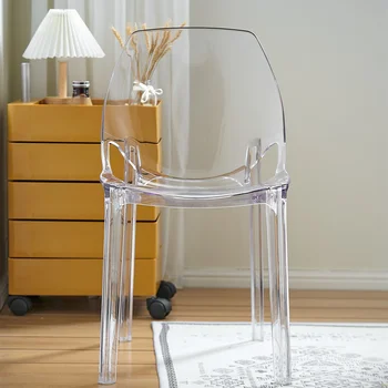 Akrylové transparentné plastové stoličky stolice crystal stolice svätého stoličky Nordic jedálenské stoličky tvorivé čisté červené make-up stoličky