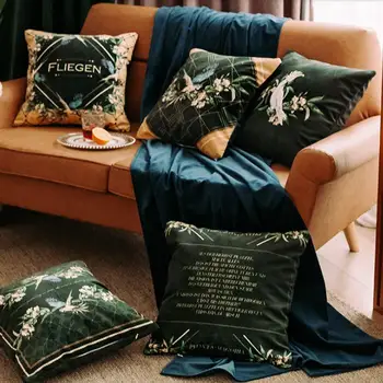 Americký Retro Luxusné Blackish Zelená High-Grade Obliečka Na Vankúš Obývacia Izba, Spálňa Dekoratívny Vankúš Sofa Pás Obliečky Na Vankúš 2