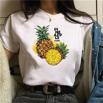 Ananás je Ovocie Oblečenie Vytlačené T-shirt 2021 Letné Krátke Sleeve T-shirts Top T Shirt Ladies Dámske Graphic Tee 1